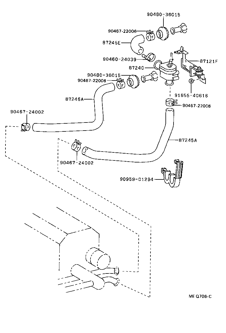 87245-32270 HOSE, HEATER WATER, OUTLET A product image
