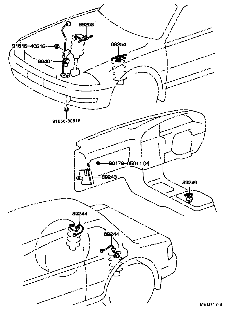 89244-33020 WIRE, ABSORBER CONTROL, REAR product image