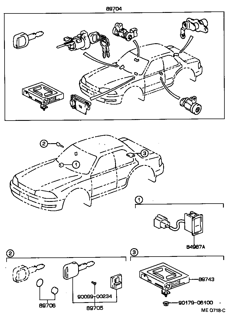 89705-32040 TRANSMITTER, DOOR CONTROL product image