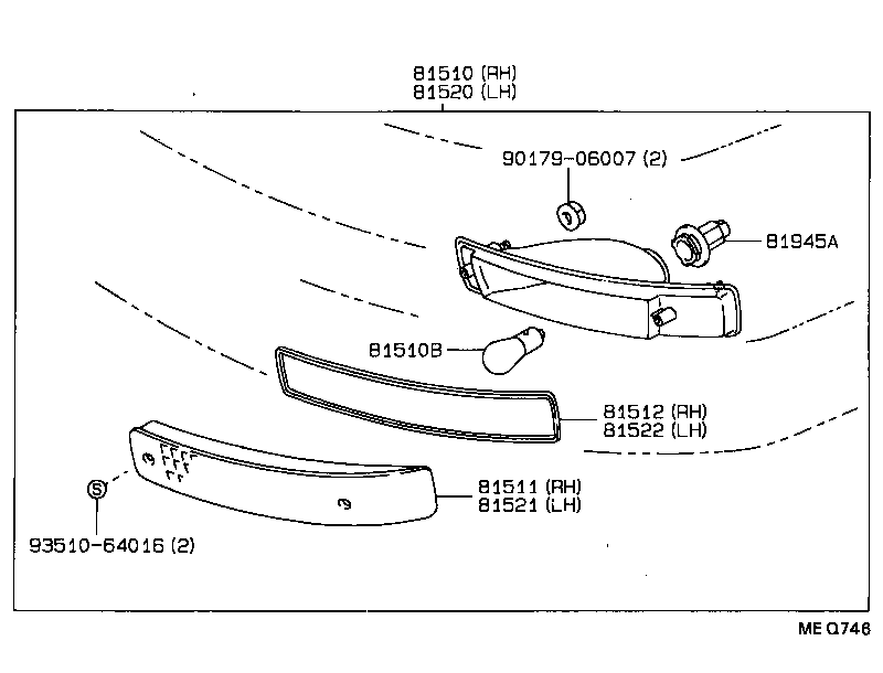81510-80070 LAMP ASSY, FRONT TURN SIGNAL, RH product image