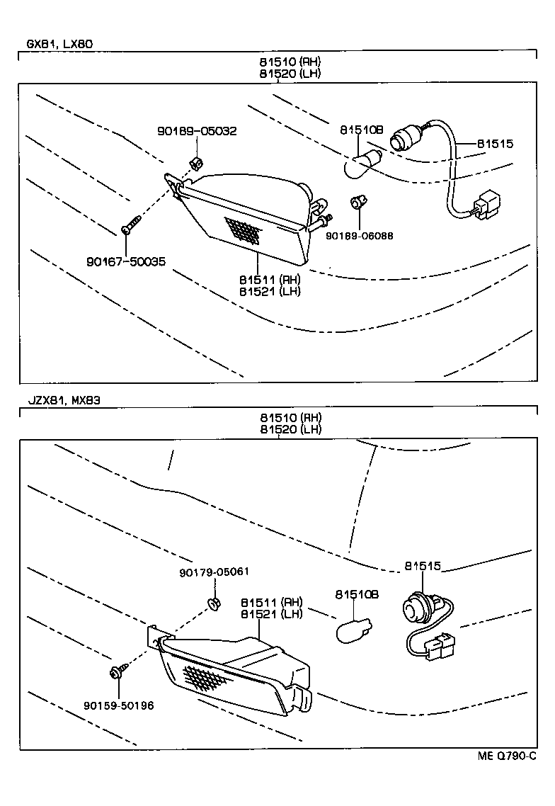 81520-80079 LAMP ASSY, FRONT TURN SIGNAL, LH product image