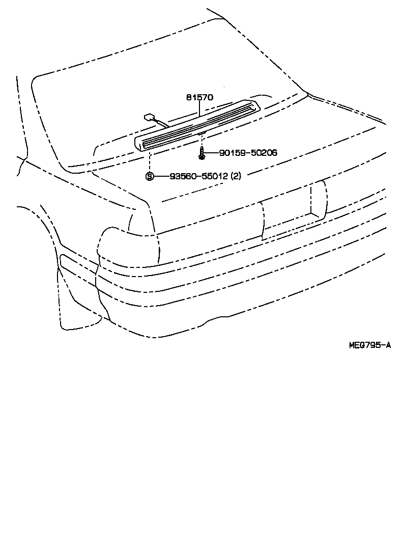 81570-22090-B0 LAMP ASSY, CENTER STOP product image