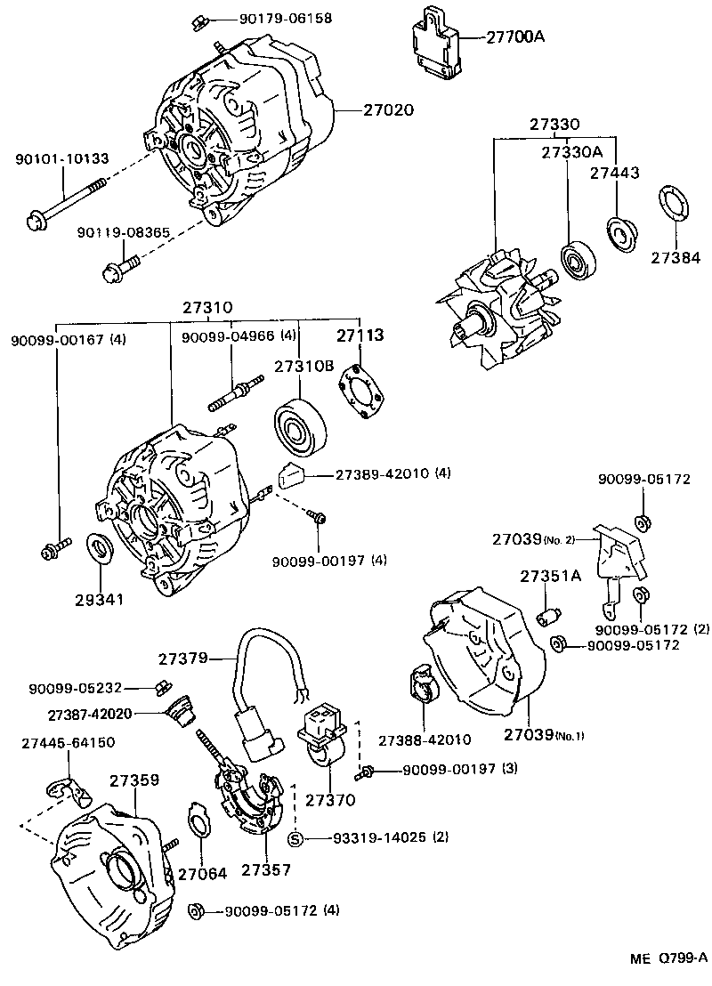 27310-64500 FRAME ASSY, DRIVE END, ALTERNATOR product image