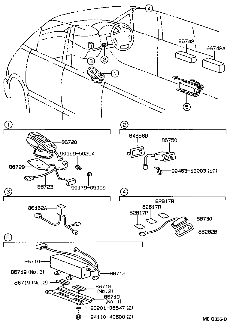 86750-28010 SWITCH ASSY, TELEPHONE product image