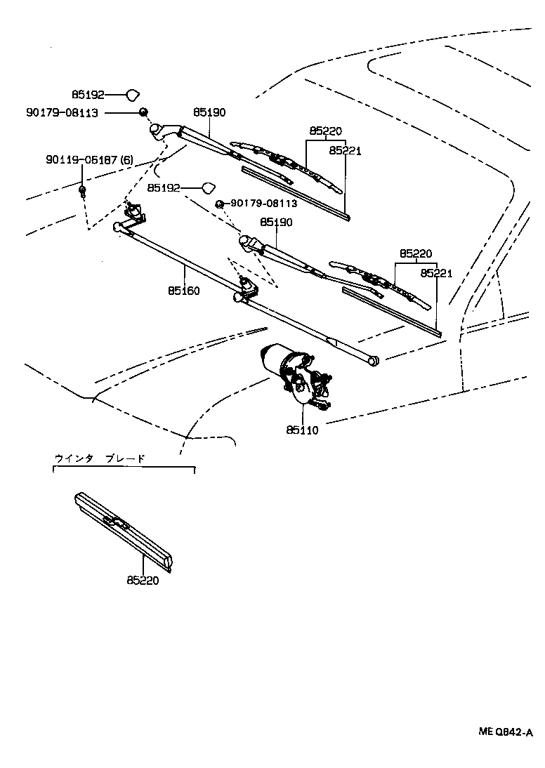 85110-16501 MOTOR ASSY, WINDSHIELD WIPER product image