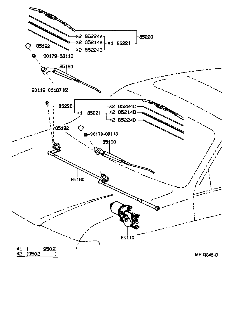 85212-16081 BLADE ASSY, WINDSHIELD WIPER product image