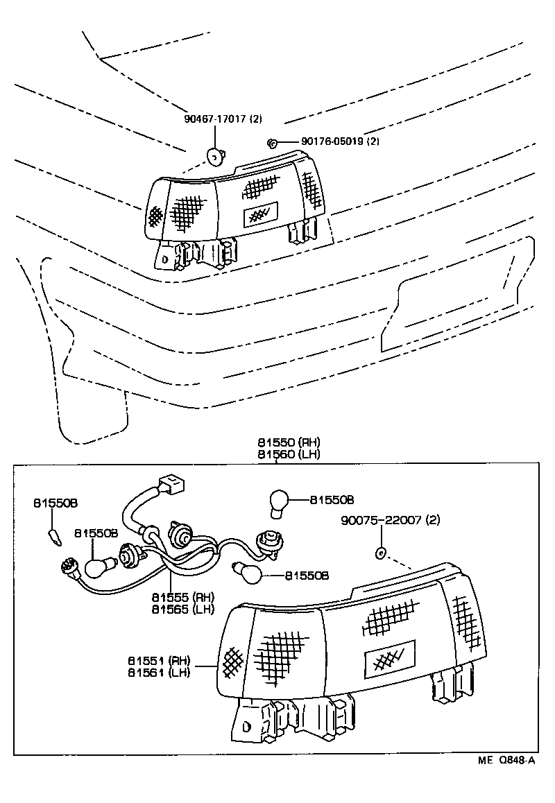 Toyota 81550-16420 LAMP ASSY, REAR COMBINATION, RH