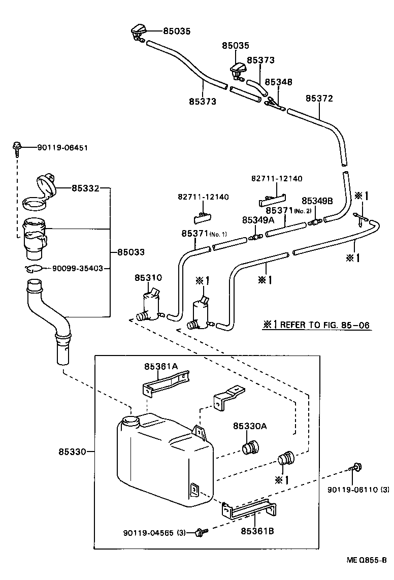 85035-91602-01 NOZZLE SUB-ASSY, WASHER product image