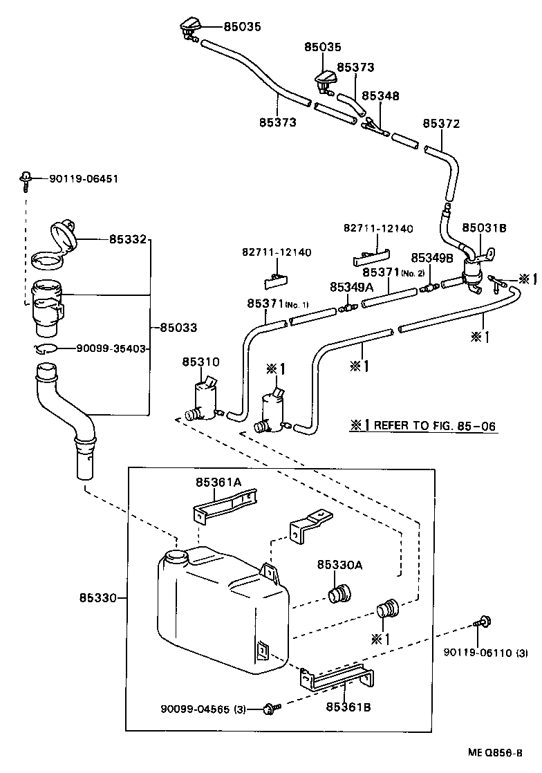 85035-91602-01 NOZZLE SUB-ASSY, WASHER product image