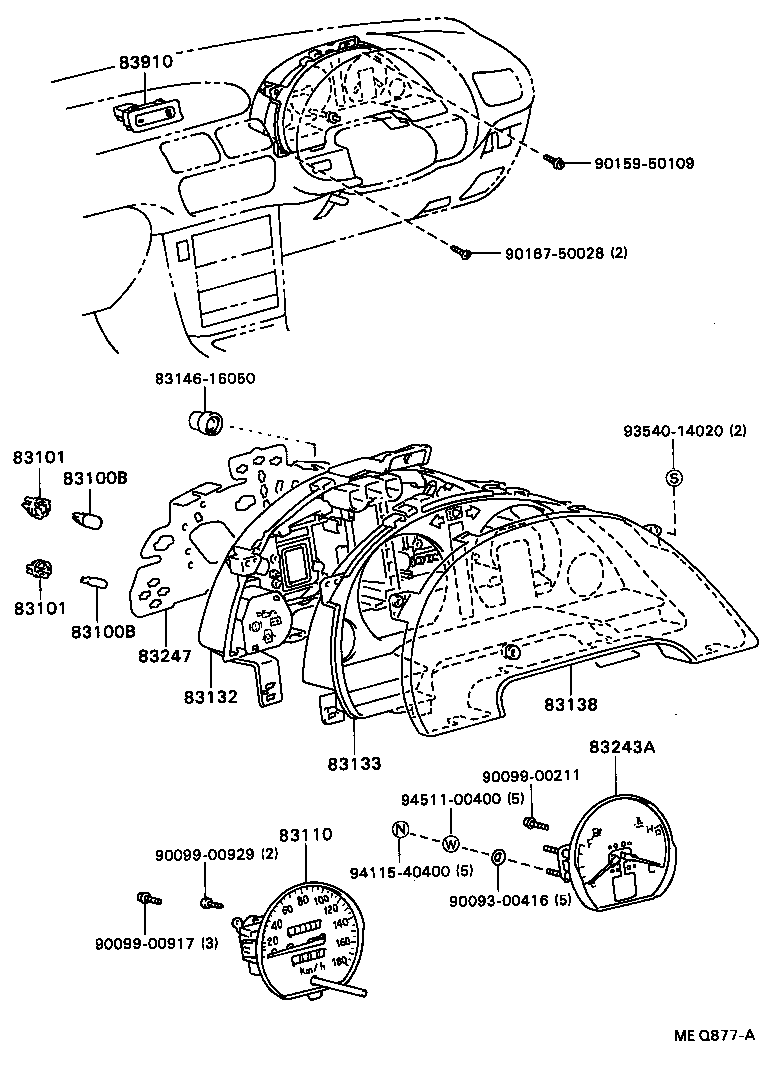 83132-1S010 CASE, COMBINATION METER product image