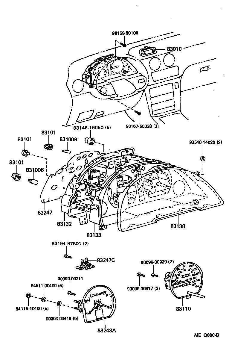 Toyota 83101-20080 BULB, COMBINATION METER, NO.1