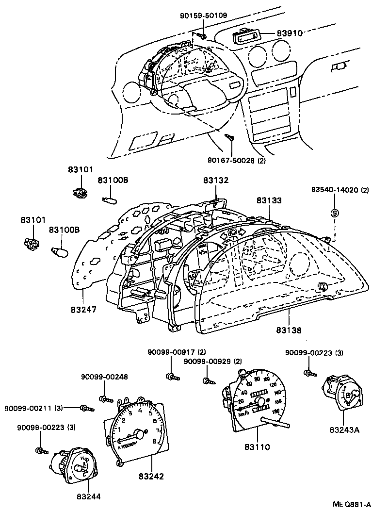 83132-1S010 CASE, COMBINATION METER product image