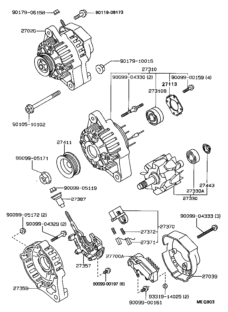 27060-11120 ALTERNATOR ASSY product image