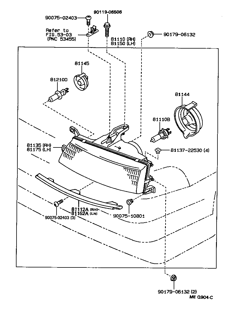 81160-13110 HEADLAMP ASSY, LH product image