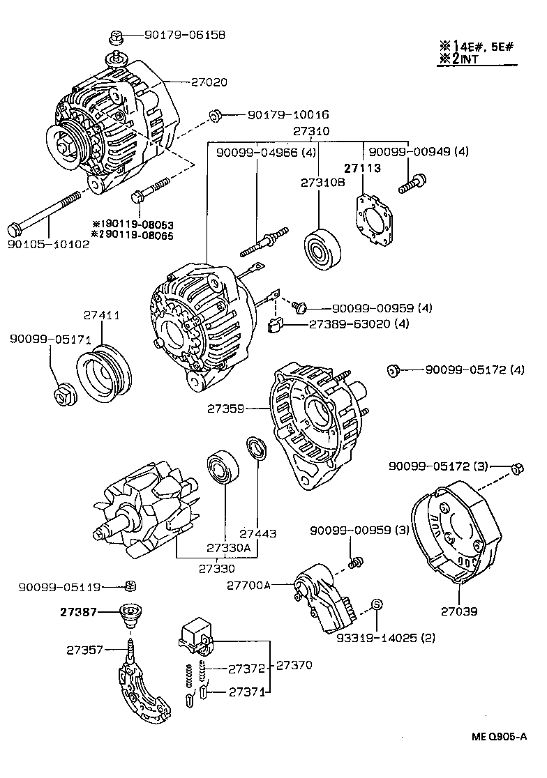 27060-55050 ALTERNATOR ASSY product image