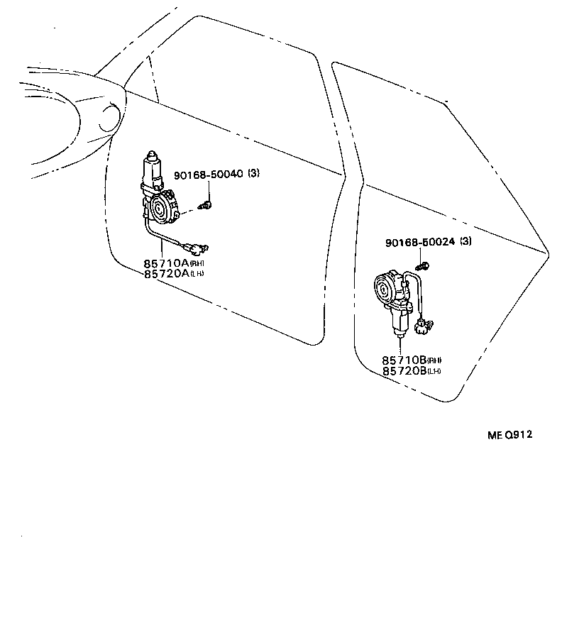 85720-16020 MOTOR ASSY, POWER WINDOW REGULATOR, REAR LH product image