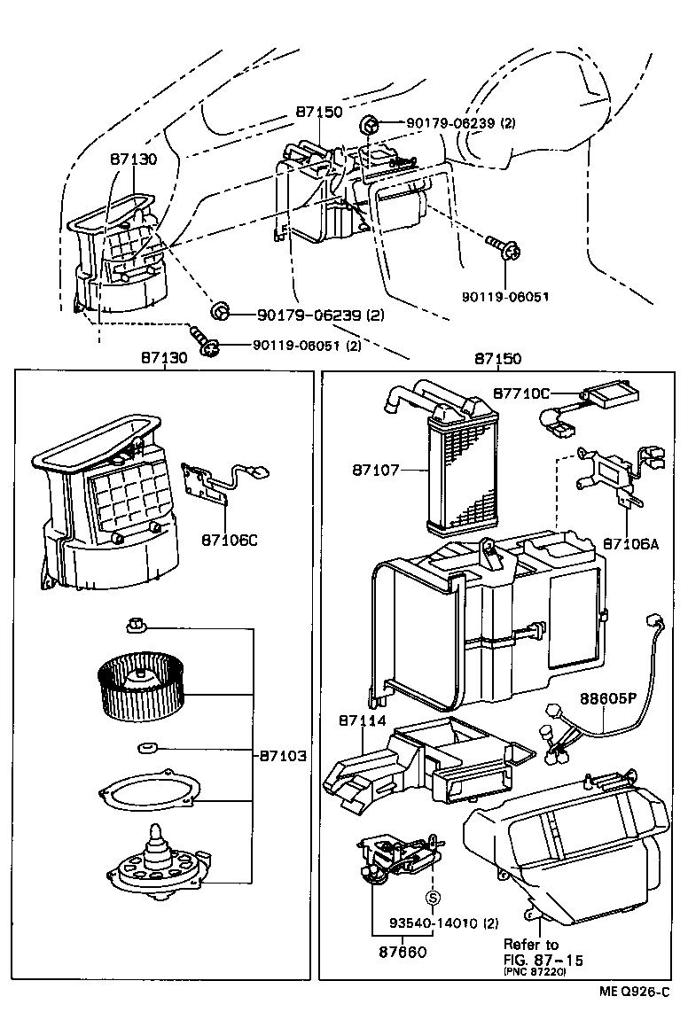 87150-16360 RADIATOR ASSY, HEATER product image
