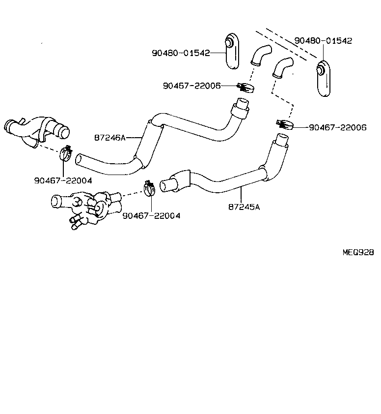 87245-16320 HOSE, HEATER WATER, OUTLET A product image