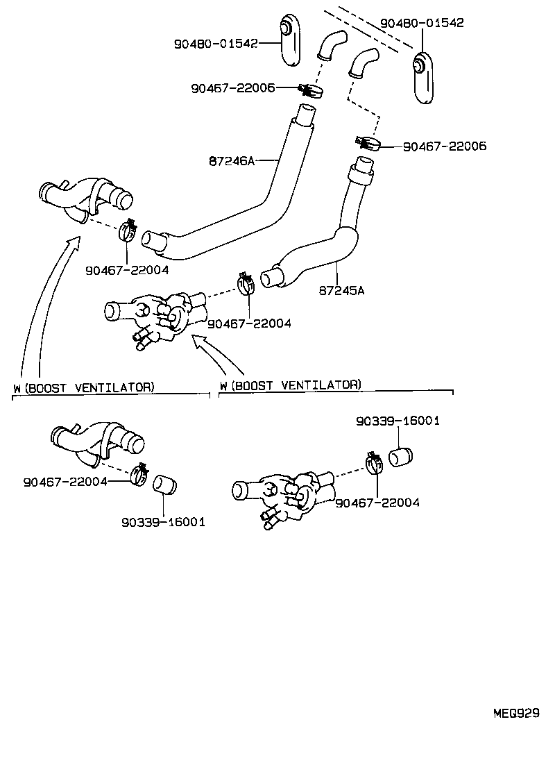 87245-16360 HOSE, HEATER WATER, OUTLET A product image