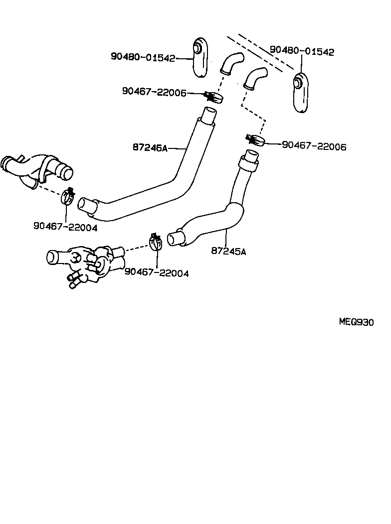87245-16280 HOSE, HEATER WATER, OUTLET A product image