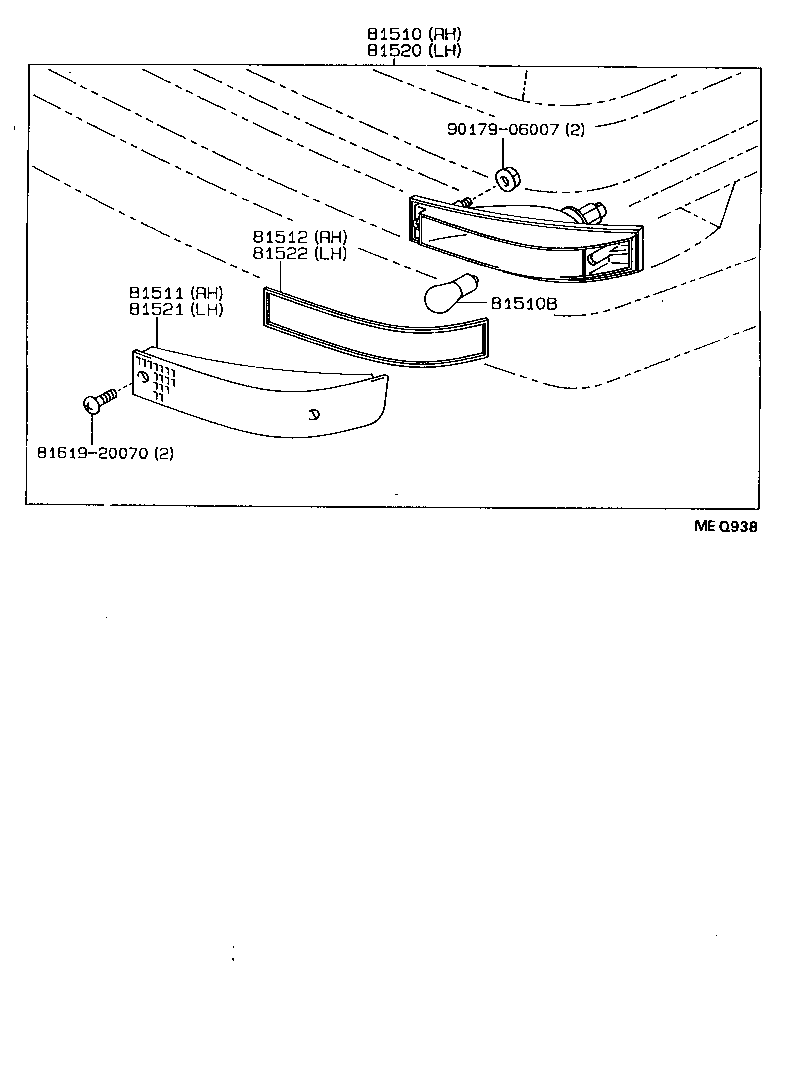 81520-80082 LAMP ASSY, FRONT TURN SIGNAL, LH product image