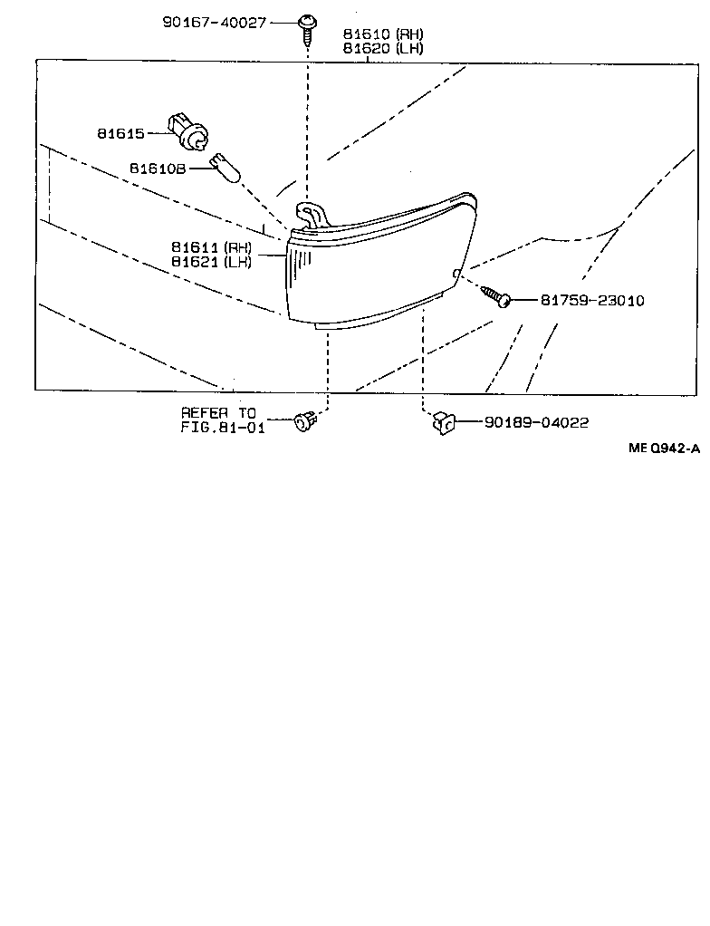 81620-12461 LAMP ASSY, PARKING & CLEARANCE, LH product image