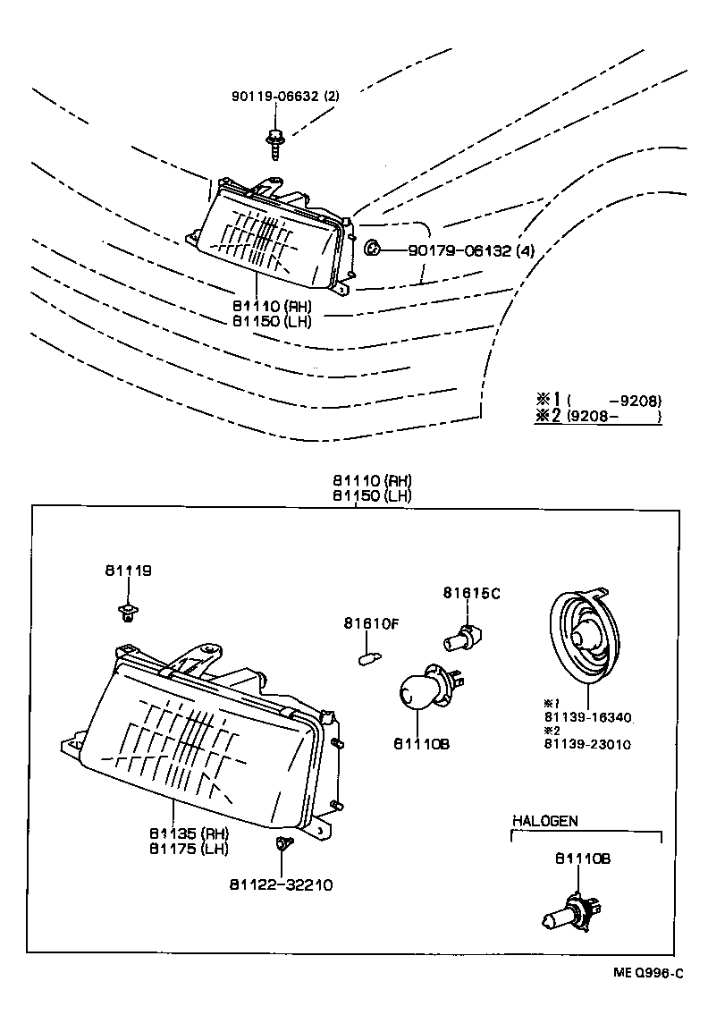 81150-16441 HEADLAMP ASSY, LH product image