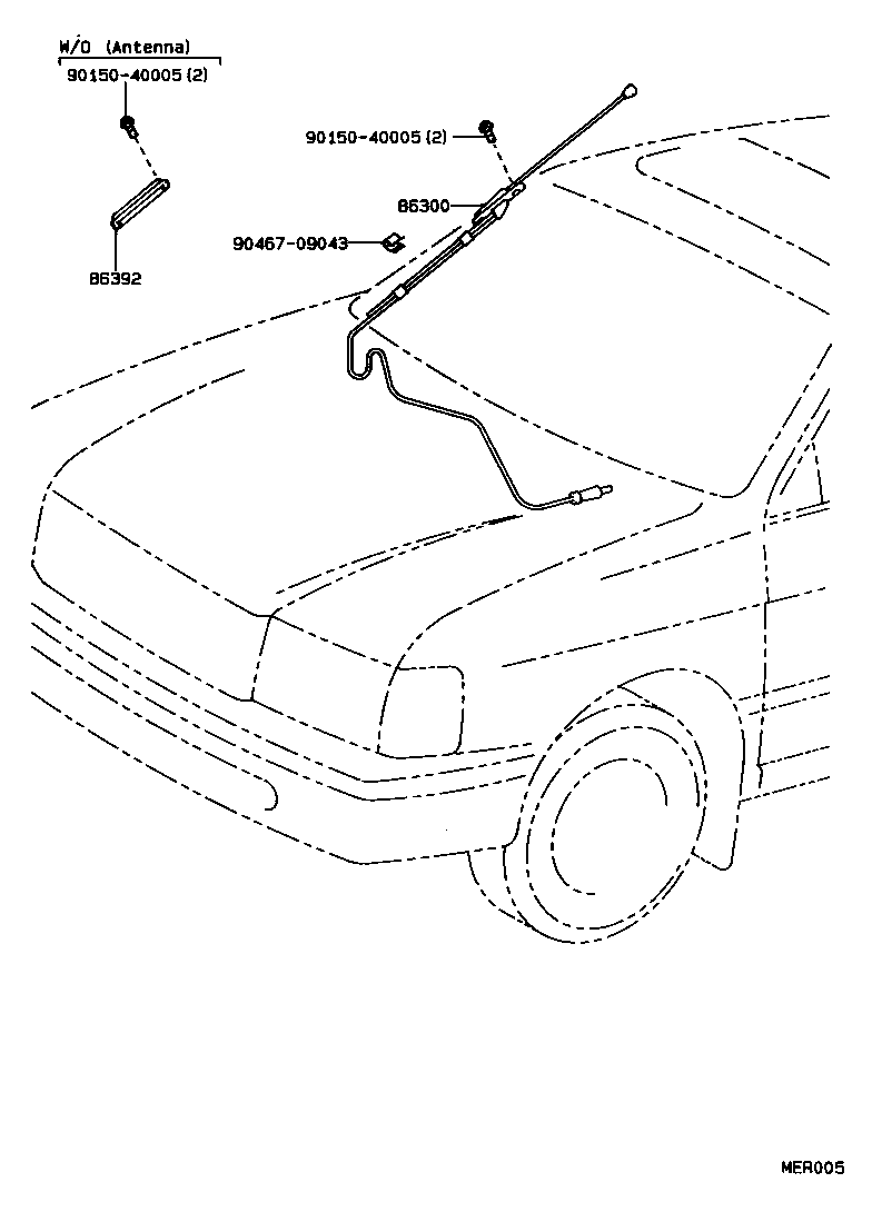 86300-16110 ANTENNA ASSY, W/HOLDER product image