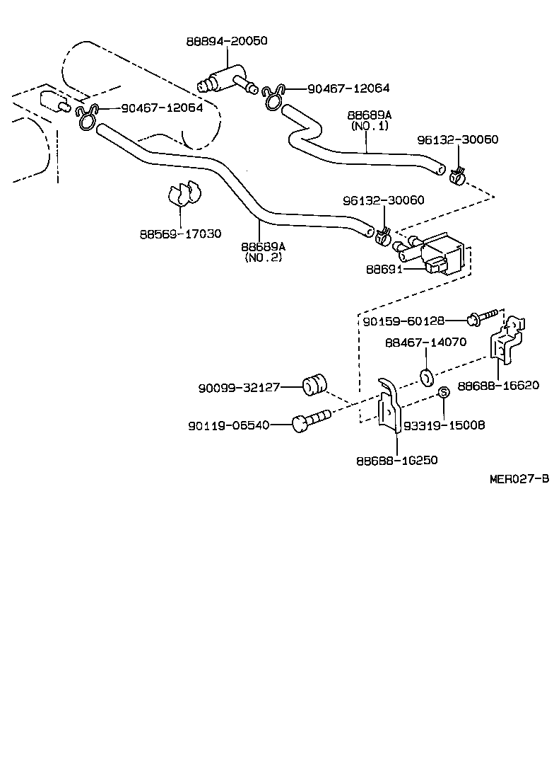 Toyota 88691-17030 VALVE, MAGNET (FOR IDLE UP DEVICE)