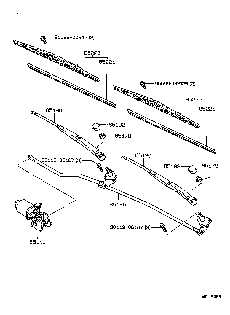 85160-12501 LINK ASSY, WINDSHIELD WIPER product image