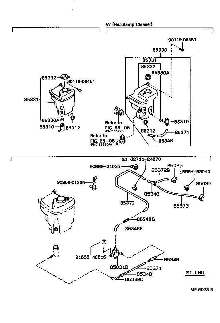 85343-12420 HOSE, WINDSHIELD WASHER (FROM JOINT TO JOINT), NO.1 product image
