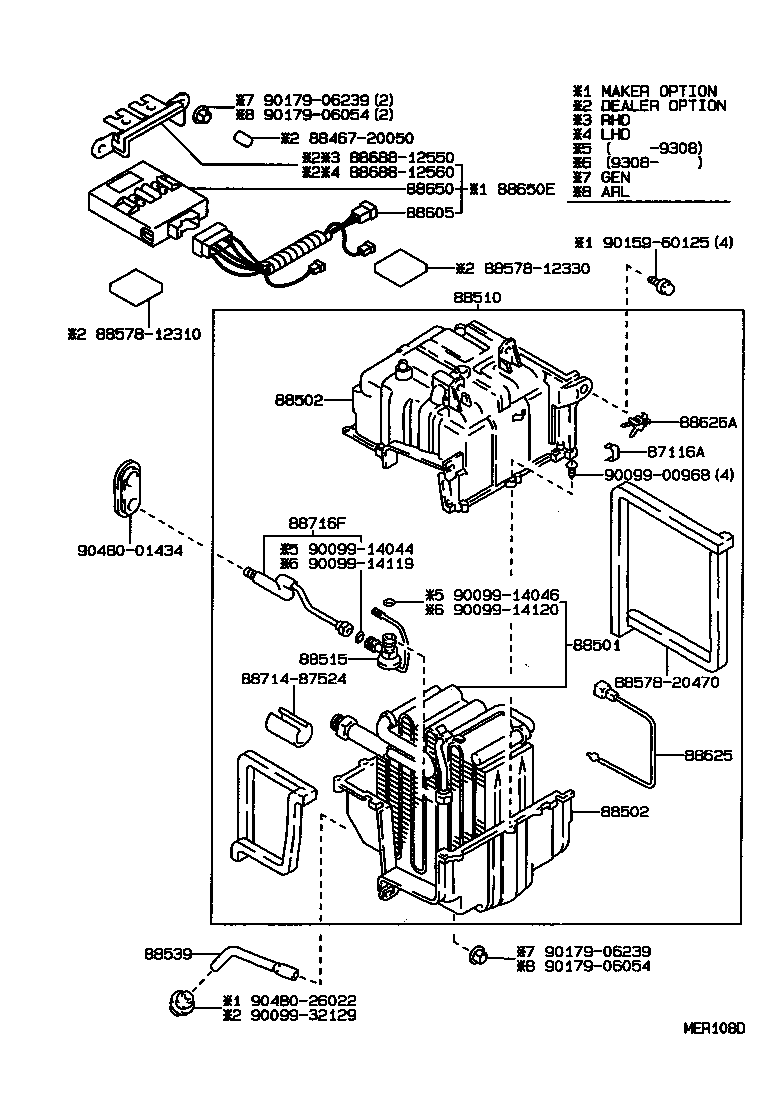 88501-13010 EVAPORATOR SUB-ASSY, COOLER, NO.1 product image