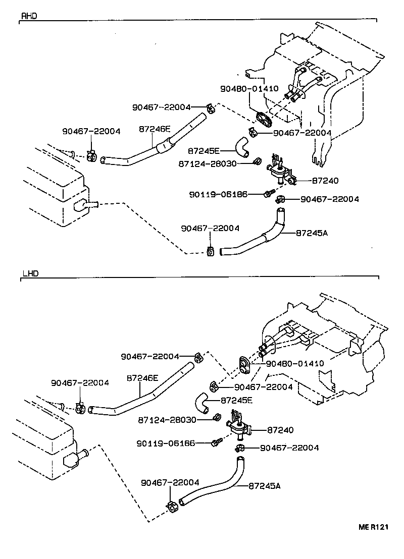 87245-1A411 HOSE, HEATER WATER, OUTLET E product image