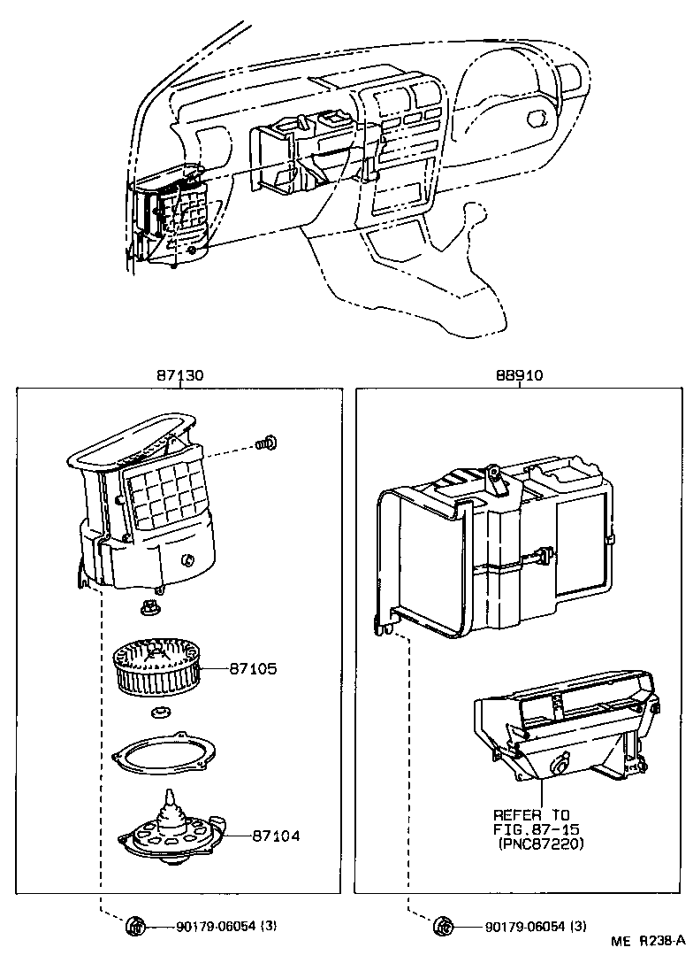 87104-10210 MOTOR SUB-ASSY, HEATER BLOWER product image