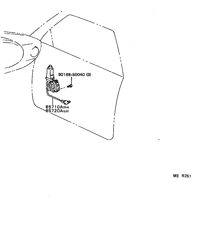 85710-16010 MOTOR ASSY, POWER WINDOW REGULATOR, FRONT RH product image