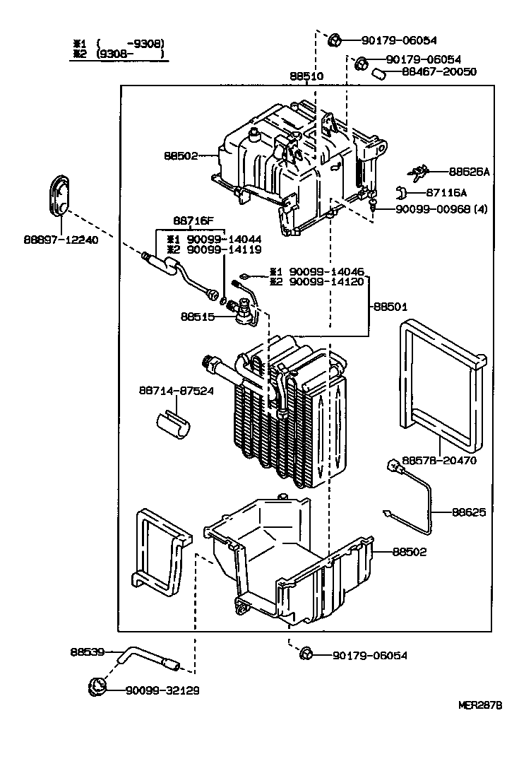 88501-13030 EVAPORATOR SUB-ASSY, COOLER, NO.1 product image
