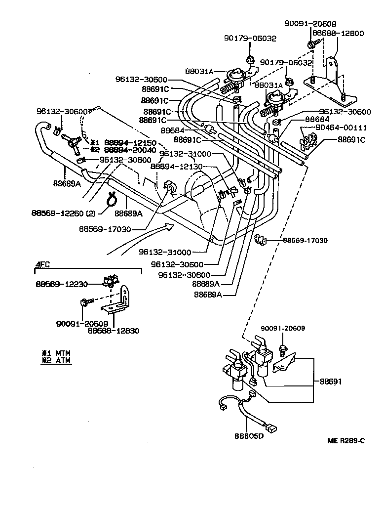 88689-12121 HOSE, COOLER VACUUM NO.1 product image