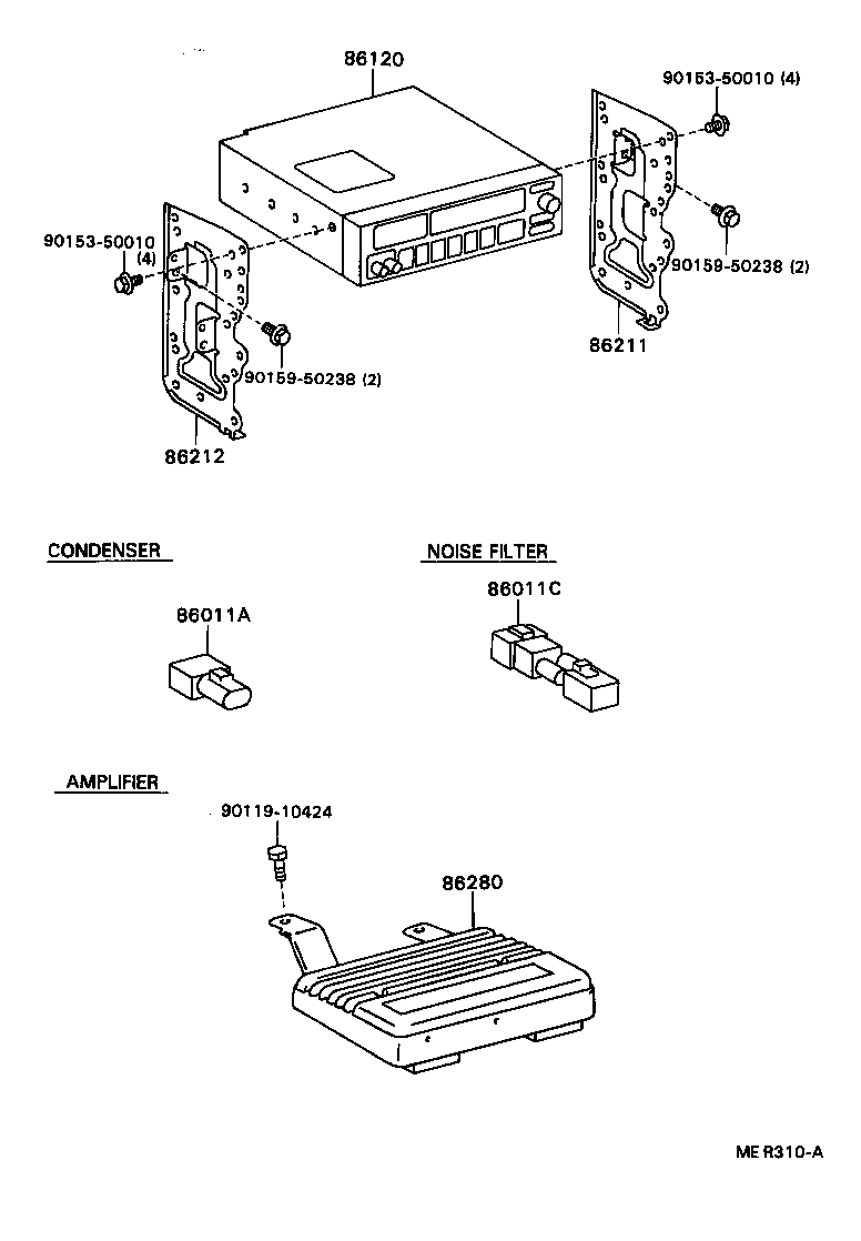 86280-16080 AMPLIFIER ASSY, STEREO COMPONENT product image