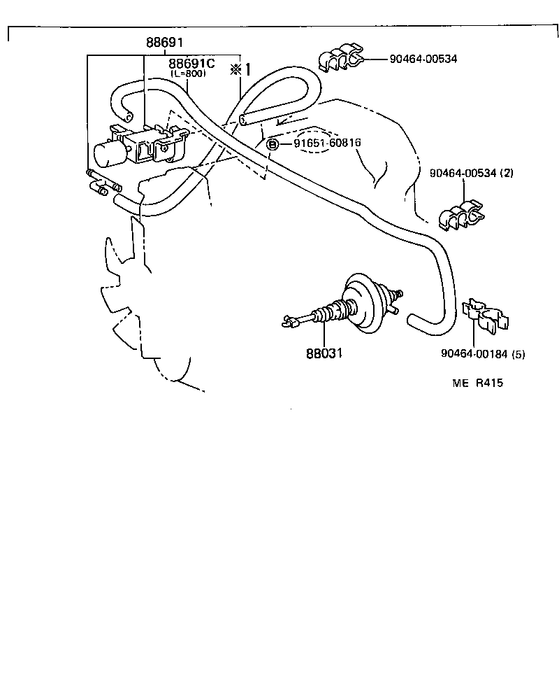 88669-95J01 HOSE (FOR IDLE UP DEVICE) product image