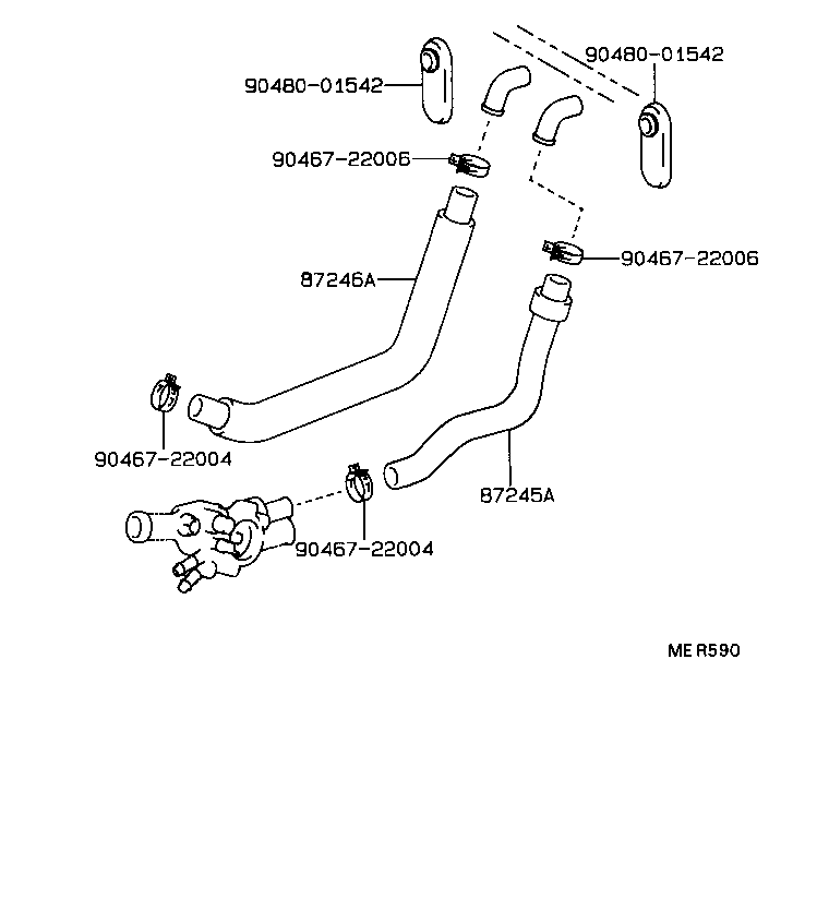 87245-16350 HOSE, HEATER WATER, INLET A product image