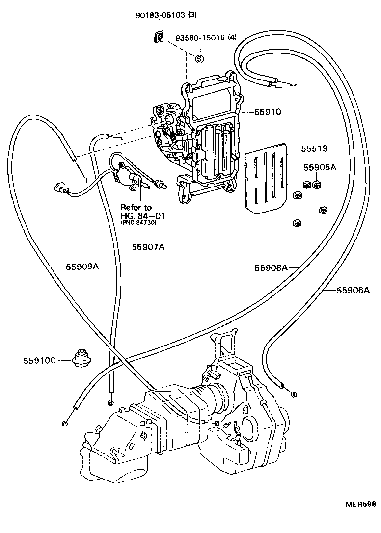 55907-36040 CABLE SUB-ASSY, WATER VALVE CONTROL product image