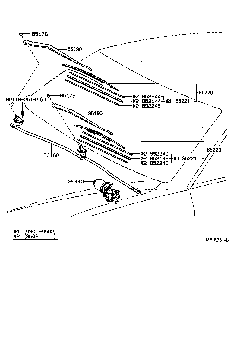 85110-33030 MOTOR ASSY, WINDSHIELD WIPER product image