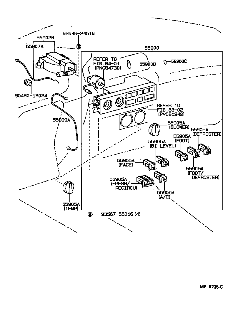 Toyota 55843-33020 DUCT, HEATER TO REGISTER, NO.1