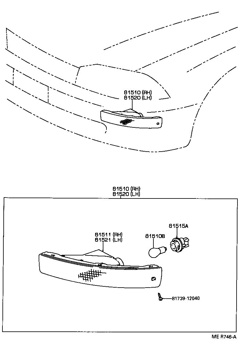 81520-33020 LAMP ASSY, FRONT TURN SIGNAL, LH product image