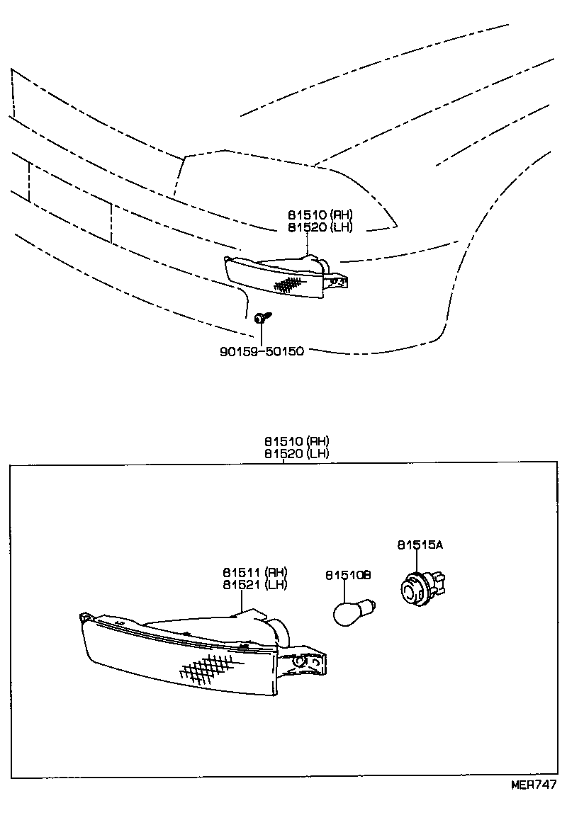81520-06010 LAMP ASSY, FRONT TURN SIGNAL, LH product image