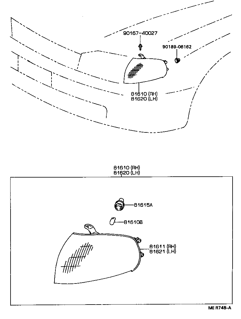 Toyota 81610-06010 LAMP ASSY, PARKING & CLEARANCE, RH