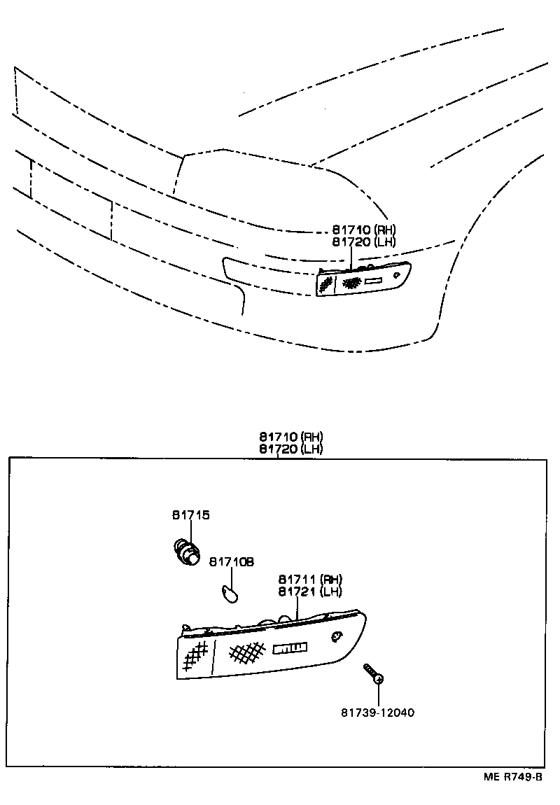 Toyota 81740-06010 LAMP ASSY, FRONT MARKER, LH