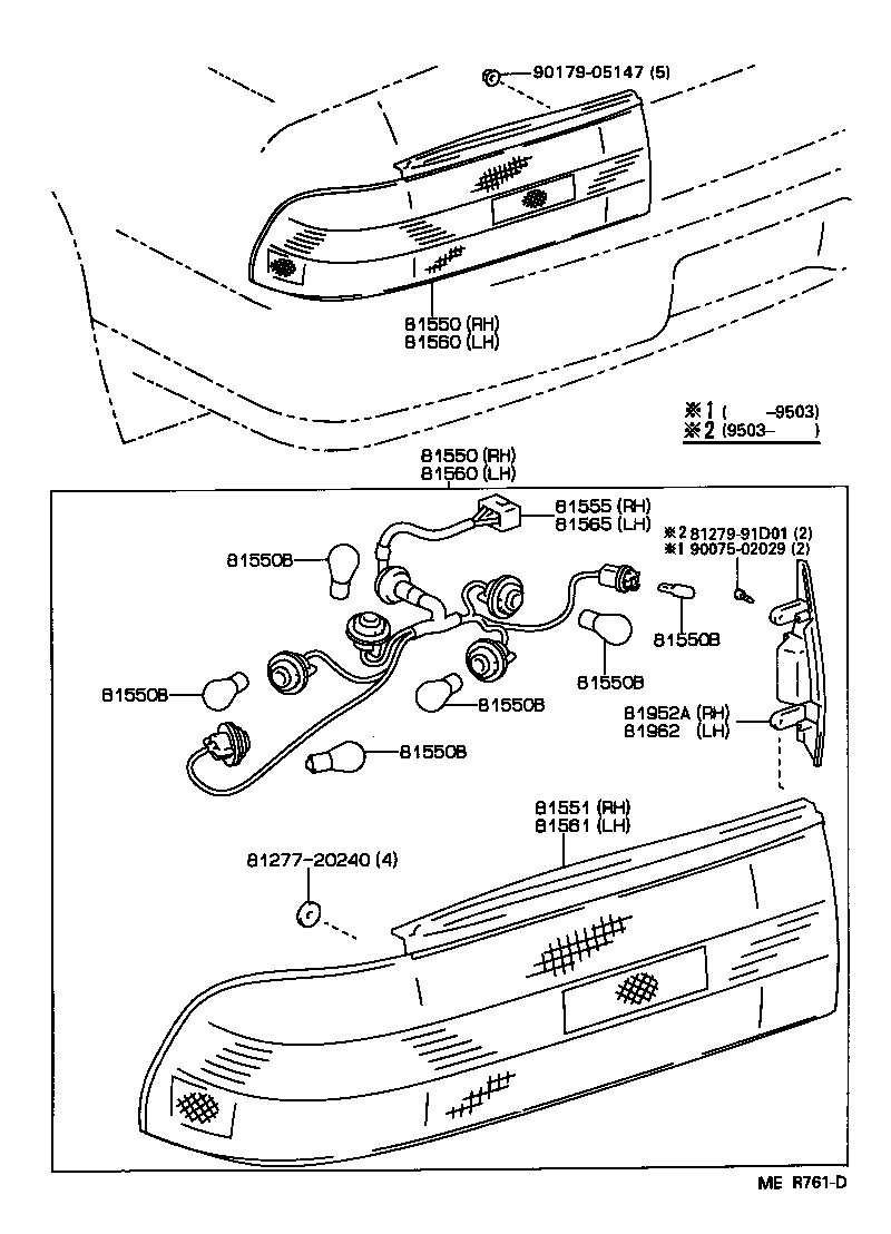 81550-33110 LAMP ASSY, REAR COMBINATION, RH product image