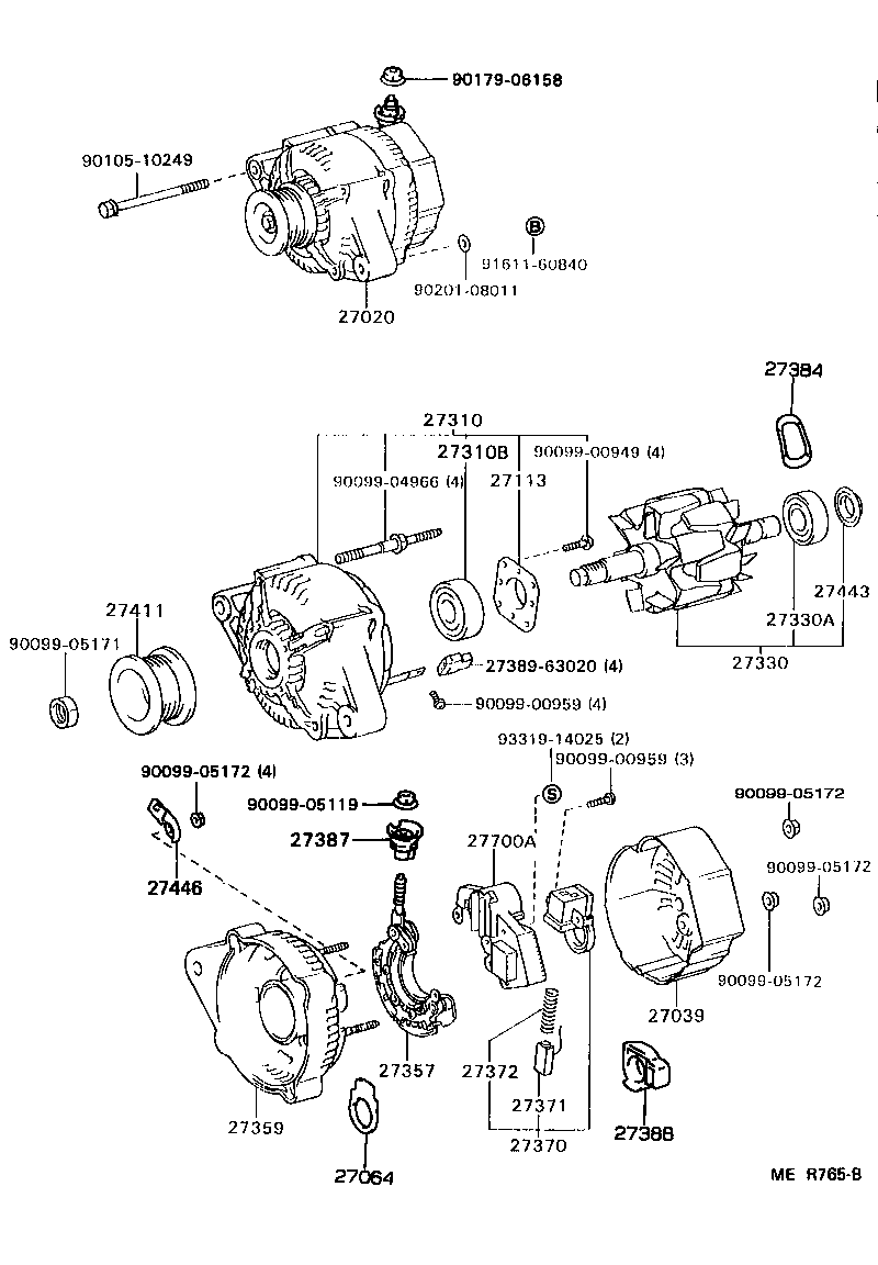 Toyota 27359-43161 FRAME, ALTERNATOR RECTIFIER END