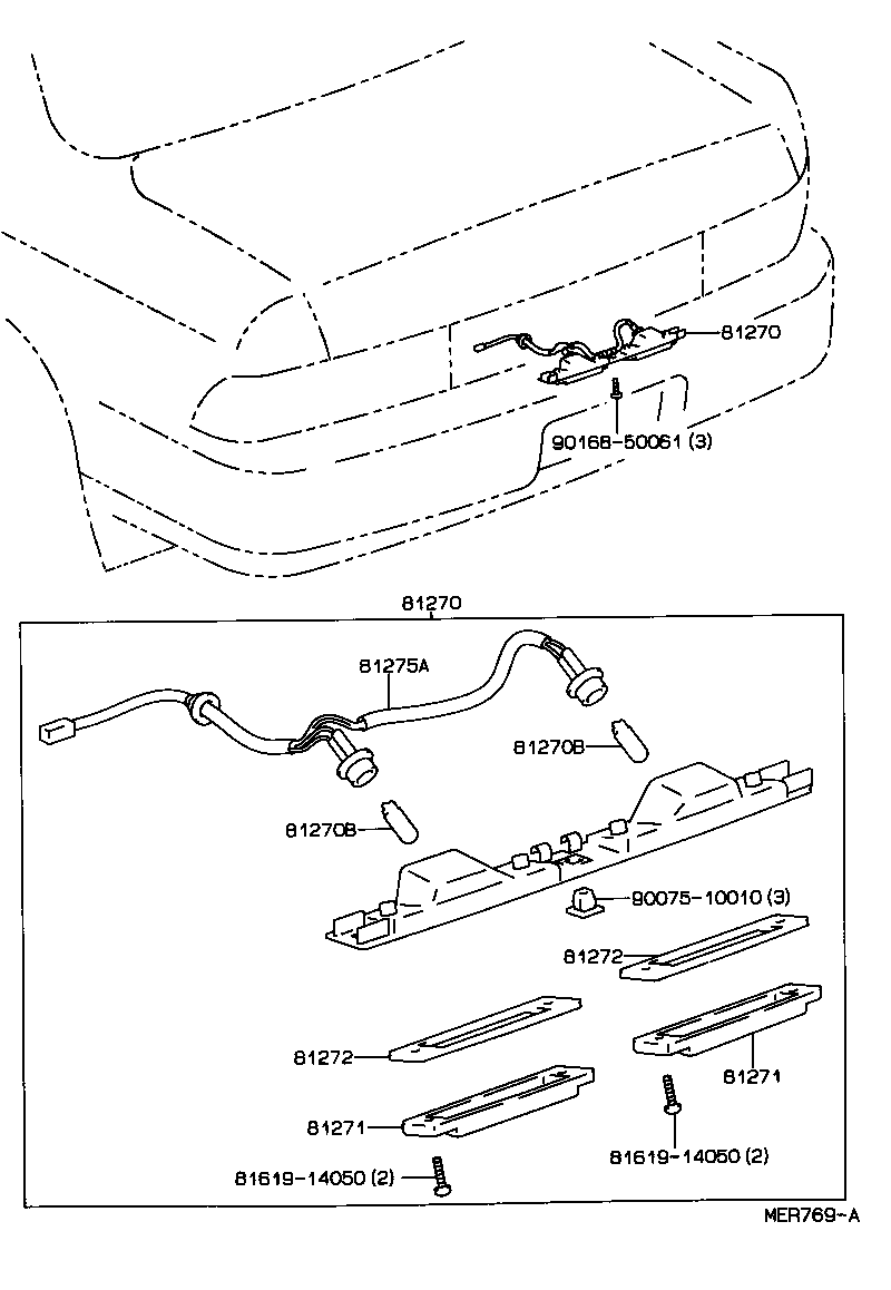 Toyota 81270-06010 LAMP ASSY, LICENSE PLATE